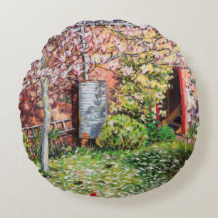 Unter der Magnolie Rundes Kissen