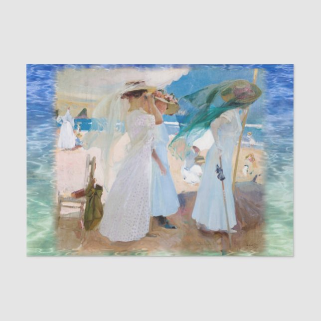 Unter der Markise Joaquín Sorolla Seidenpapier (Vorderseite)