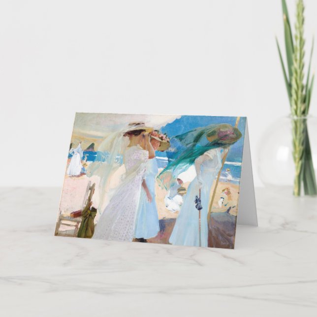 Unter der Markise, Zarauz | Joaquín Sorolla Karte (Vorderseite)