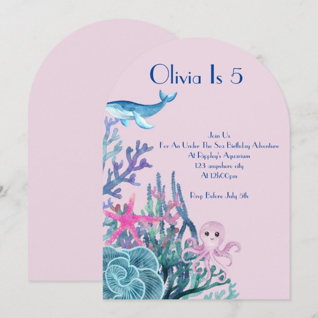 UNTER DER MEERESABENTURKARTE EINLADUNG (Vorne/Hinten)