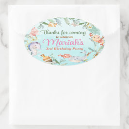 Unter der Meeresfarbe Geburtstag Klassische Runde  Ovaler Aufkleber