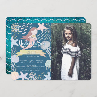Unter der Meeresmeergruppe Marine Foto Geburtstag Einladung