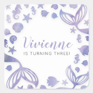 Unter der Meeresmeermedaille zum Geburtstag Quadratischer Aufkleber