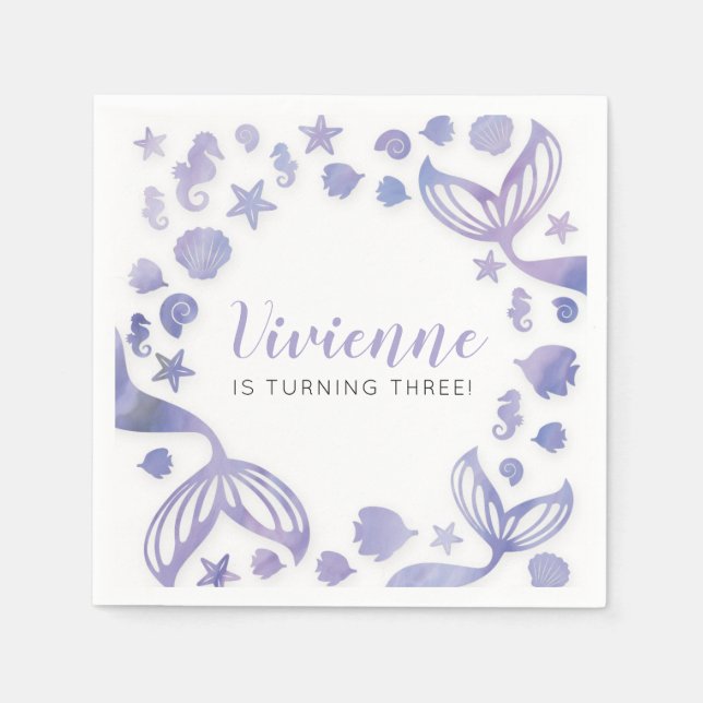 Unter der Meeresmeermedaille zum Geburtstag Serviette (Vorderseite)