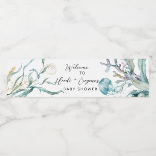 Unter der Meeresqualle Wasserflaschen Etiketten