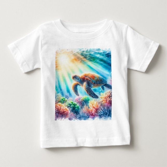 unter der Meeresschildkröte Baby T-shirt (Vorderseite)