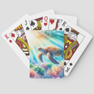 Unter der Meeresschildkröte Spielkarten