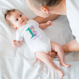Unter der Meerjungfrau 1. Geburtstag Baby Bodysuit Strampler