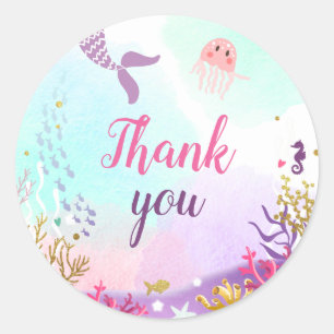 Unter der Meerjungfrau-Aufkleber Cupcake Topper Pi Runder Aufkleber