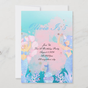 unter der Meerjungfrau Geburtstag Save The Date