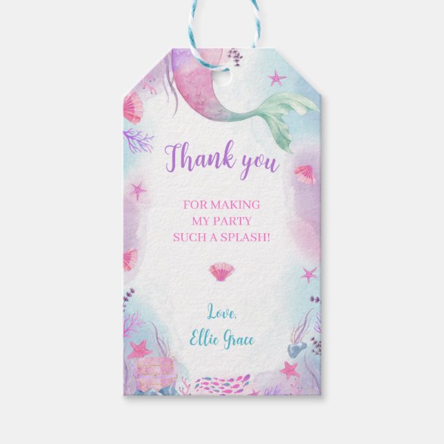 Unter der Meerjungfrau Geburtstagsgeschenk-Tag Geschenkanhänger (Vorderseite)