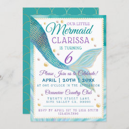 Unter der Meerjungfrau Geburtstagspartei Einladung