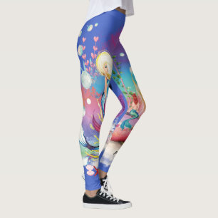 Unter der Meerjungfrau Ozean Lila Türkis Leggings