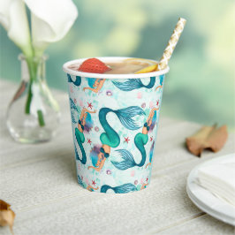 Unter der Meerjungfrau Ozean Lila Türkis Pappbecher