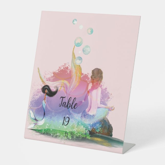 Unter der Meerjungfrau Ozean Lila Türkis Sockelschild (Vorderseite)