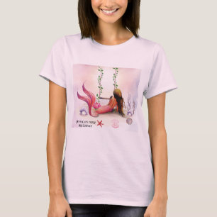 Unter der Meerjungfrau Ozean Lila Türkis T-Shirt