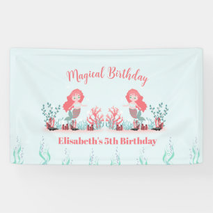 Unter der Meerjungfrau Prinzessin Birthday Party Banner