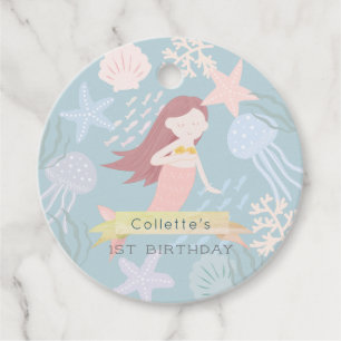 Unter der Meerjungfrau Sea Green Birthday Favor Ta Geschenkanhänger