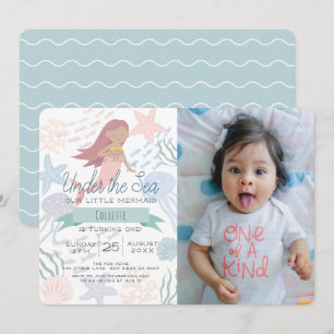 Unter der Meerjungfrau Sea Green Foto 1. Geburtsta Einladung