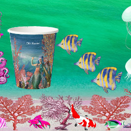 Unter der Meerjungfrau Tropical Coral Reef Geburts Pappbecher