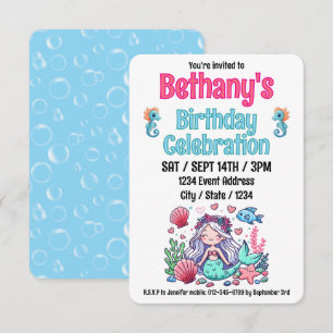 Unter der Meerjungfrau zum Geburtstag Einladung