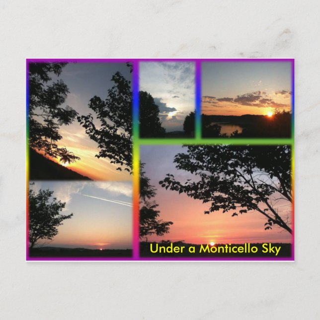 Unter der Postkarte Monticello Sky (Vorderseite)