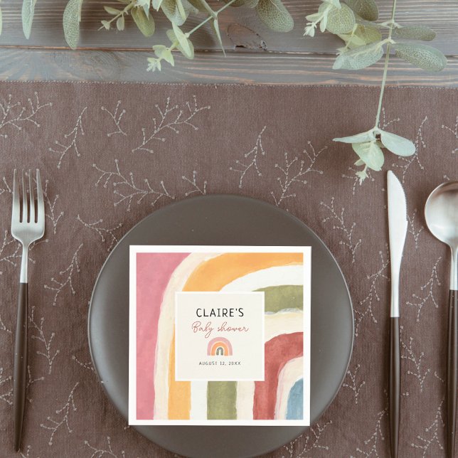 Unter der Rainbow Boho Babydusche Serviette (Von Creator hochgeladen)