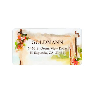 Unter der Rücksendeadresse von Chuppah Adressaufkleber