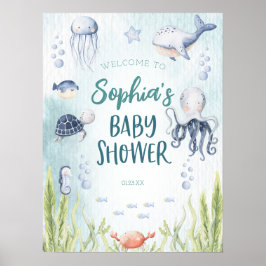 Unter der Sea Baby Dusche Begrüßungszeichen Plakat