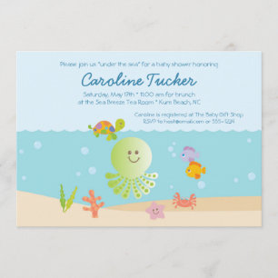 Unter der Sea Baby Dusche Einladung