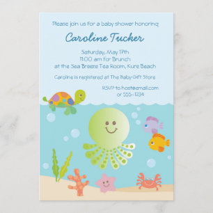 Unter der Sea Baby Dusche in Blue Einladung