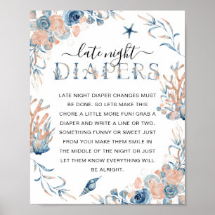 Unter der Sea Baby Dusche 'Late Night Diaper' Poster