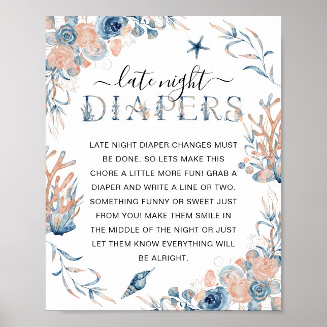 Unter der Sea Baby Dusche 'Late Night Diaper' Poster (Vorne)