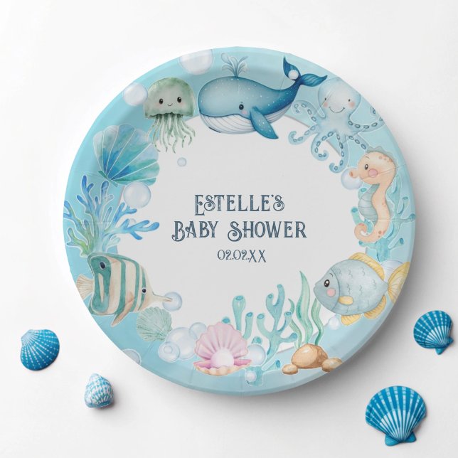Unter der Sea Baby Dusche Pappteller (Von Creator hochgeladen)