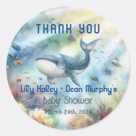 Unter der Sea Baby Dusche Runder Aufkleber