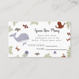 Unter der Sea Baby Dusche schätzen, wie viele Game Platzkarte