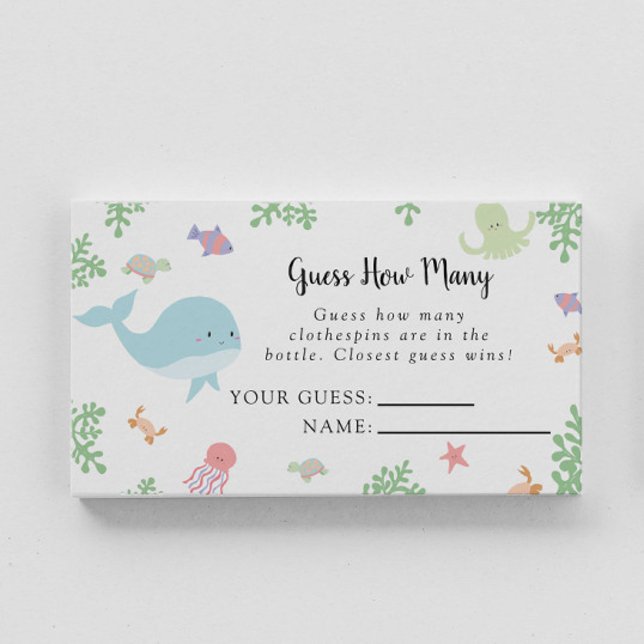 Unter der Sea Baby Dusche schätzen, wie viele Game Platzkarte (Von Creator hochgeladen)