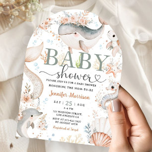Unter der Sea Baby Duwer Boho Ocean Girl Arched Einladung