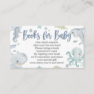 Unter der Sea Baby Shower Book Card für einen Jung Begleitkarte