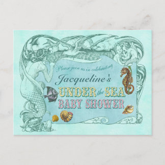 Unter der Sea Baby Shower Einladung Postkarte