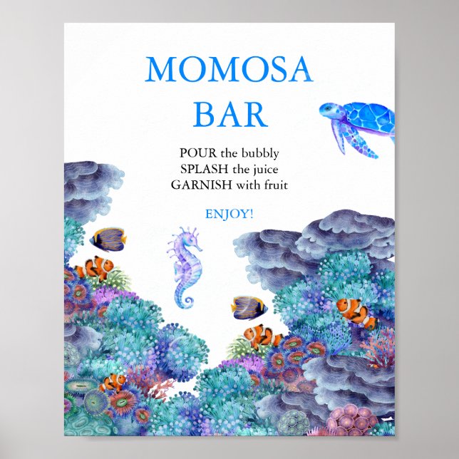 Unter der Sea Baby Shower Momosa Bar Poster (Vorne)