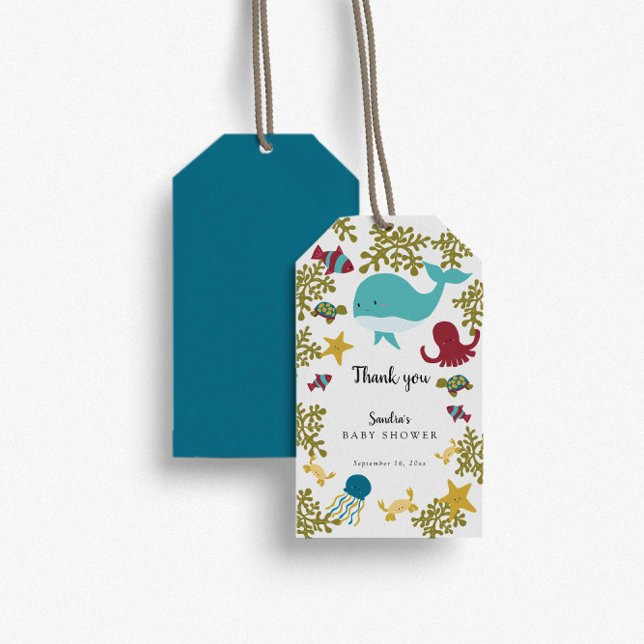 Unter der Sea Baby Shower Niedlich Danke, dass Sie Geschenkanhänger (Von Creator hochgeladen)