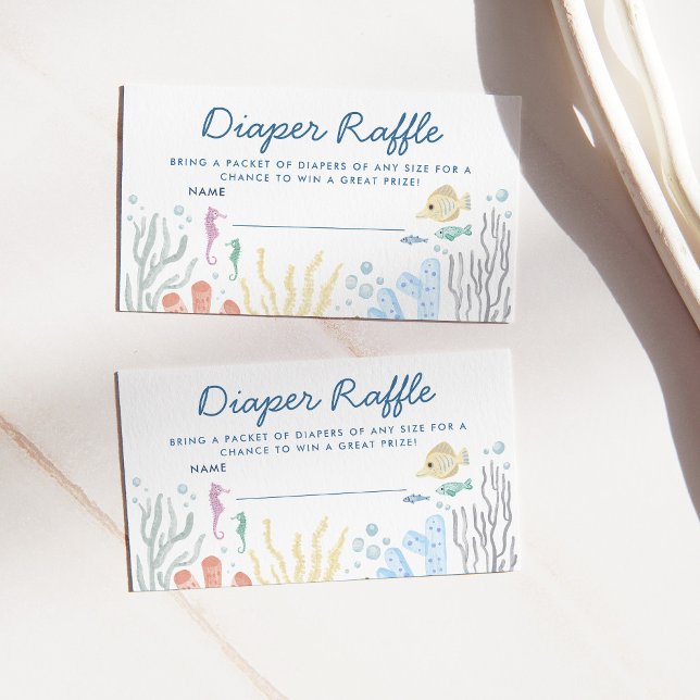 Unter der Sea Baby Shower Windschutzscheibe Windel Begleitkarte (Von Creator hochgeladen)
