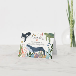 Unter der Sea Birthday Party Danke Karte