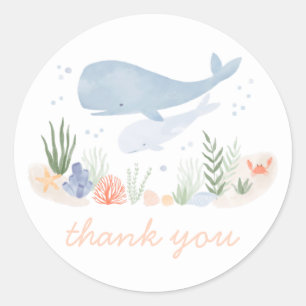 Unter der "Sea Birthday Party" Runder Aufkleber