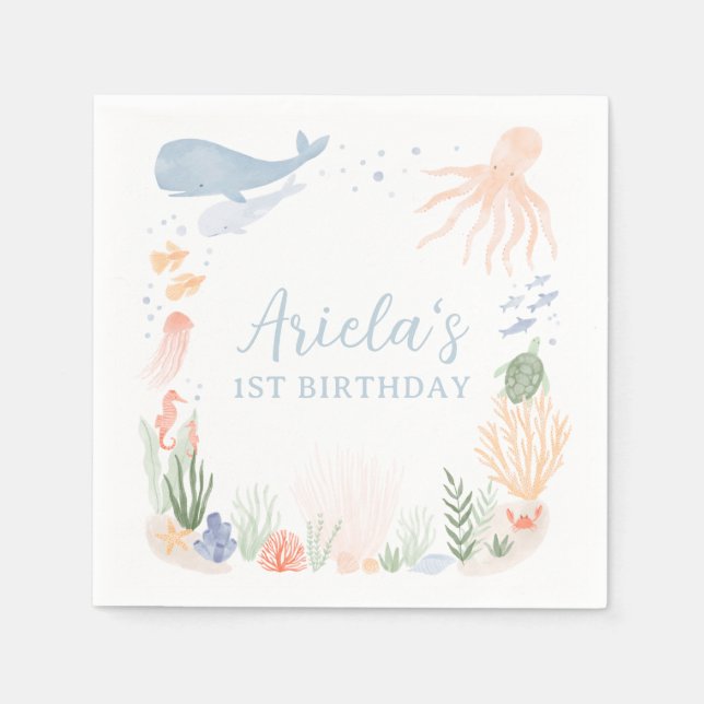 Unter der "Sea Birthday Party" Serviette (Vorderseite)