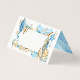 Unter der Sea Blue Gold Blank Table Platzkarte