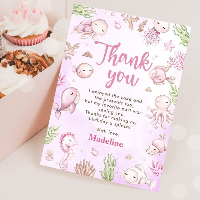 Unter der "Sea Girl Birthday Party" Dankeskarte (Von Creator hochgeladen)