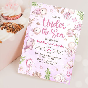 Unter der "Sea Girl Birthday Party" Einladung