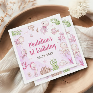 Unter der "Sea Girl Birthday Party" Serviette